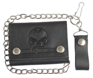 Harley-Davidson® Men's Skull Embossed Trucker Tri-Fold Plus Wallet