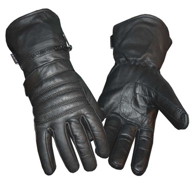 Redline Men's Winter Gauntlet Thinsulate Leather Gloves w/ Rain Cover G-051 - Wisconsin Harley-Davidson