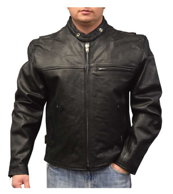 Redline Men's Lightweight Zip Out Liner Cowhide Leather Jacket, Black M-300 - Wisconsin Harley-Davidson