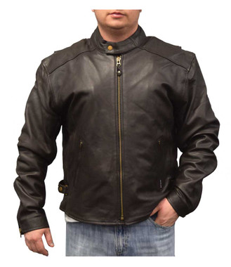 Redline Mens Cowhide Leather Touring Motorcycle Jacket w/ Liner Brwn M-600-BROWN - Wisconsin Harley-Davidson