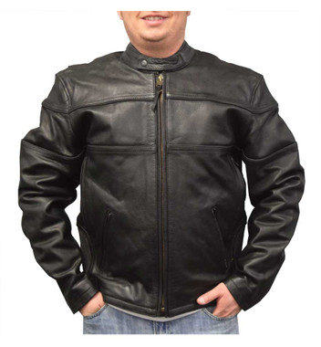 Redline Men's Cowhide Leather Motorcycle Jacket w/ Thinsulate Liner, Black M-100 - Wisconsin Harley-Davidson