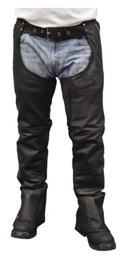 Redline Men's Classic Black Removable Liner Leather Motorcycle Chaps M-1650 - Wisconsin Harley-Davidson