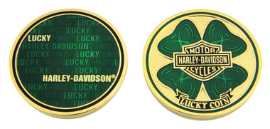 Harley-Davidson Bar & Shield Shamrock Lucky Challenge Coin, 1.75 in Coin 8007171 - Wisconsin Harley-Davidson