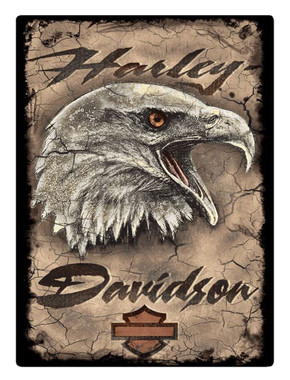 Harley-Davidson Rugged Eagle Card Embossed Tin Sign, 12.5 x 17 inches 2011391 - Wisconsin Harley-Davidson