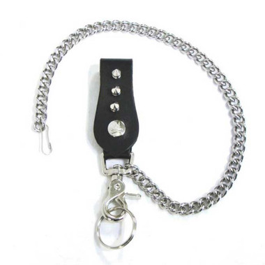 Mascorro Studded Leather Strap Wallet Biker Chain - Black Leather K18-SP - Wisconsin Harley-Davidson