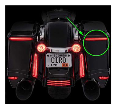 Ciro Bag Blades Red LED Lights Fits '10-'13 Harley Touring Models, All Red 40039 - Wisconsin Harley-Davidson