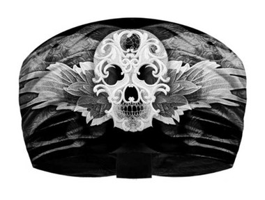 That's A Wrap Women's Carnivale Skull Knotty Band Headwrap, Black & White KB1320 - Wisconsin Harley-Davidson
