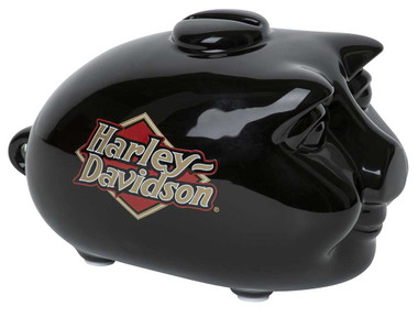 Harley-Davidson Core H-D Logo Ceramic Mini Hog Bank - Gloss Black HDX-99103 - Wisconsin Harley-Davidson