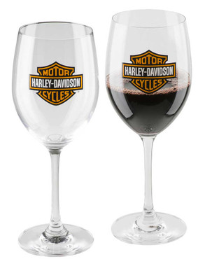 Harley-Davidson Core Bar & Shield Logo Wine Glass Set - 19 oz. HDX-98708 - Wisconsin Harley-Davidson
