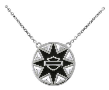 Harley-Davidson Women's Tribal Rays Star Bar & Shield Chain Necklace HDN0426 - Wisconsin Harley-Davidson