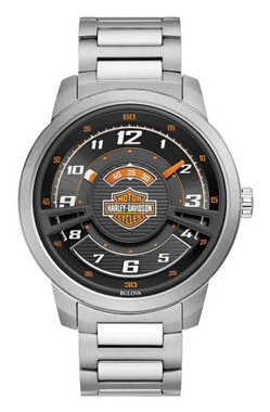 Harley-Davidson Mens Bar & Shield Black Multi-Layer Stainless Steel Watch 76A162 - Wisconsin Harley-Davidson