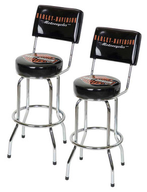 Harley-Davidson® Bar & Shield Bar Stool With Back Rest HDL-12204