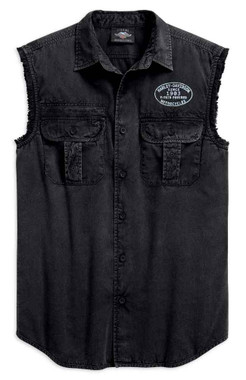 Harley-Davidson Men's Heavyweight #1 Sleeveless Cotton Muscle Shirt