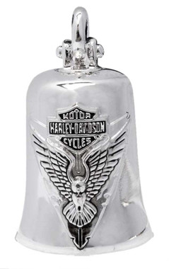 Harley-Davidson Soaring Eagle Bar & Shield Ride Bell - Silver Finish HRB090 - Wisconsin Harley-Davidson