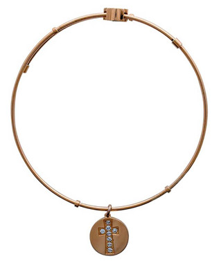 Harley-Davidson Women's Gold Tone Bling Cross Bangle Bracelet, 7.5in HSB0090-7.5 - Wisconsin Harley-Davidson