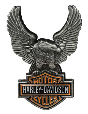 Harley-Davidson 1.5 in. Up-Winged Eagle Bar & Shield Pin, Antique Finish 8008864 - Wisconsin Harley-Davidson