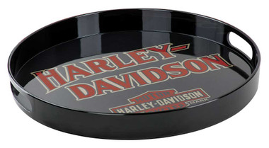 Harley-Davidson B&S Melamine Serving Tray w/ Cut-Out Handles, Black HDX-98501 - Wisconsin Harley-Davidson