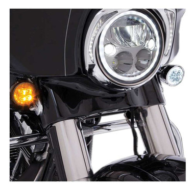 Ciro Fang Front LED Signal Light Inserts '00-up Harley Bullet Lights Black 45420 - Wisconsin Harley-Davidson