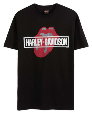 Harley-Davidson Men's Rolling Stones Mash Short Sleeve Crew-Neck T-Shirt - Black - Wisconsin Harley-Davidson