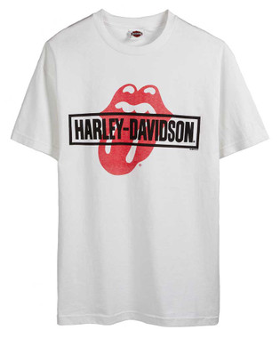 Harley-Davidson Men's Rolling Stones Mash Short Sleeve Crew-Neck T-Shirt - White - Wisconsin Harley-Davidson