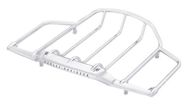 Harley-Davidson® Cast One-Piece Luggage Rack, Satin Chrome, VRSCF