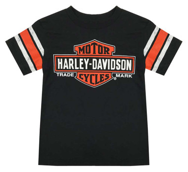 Harley-Davidson Little Boys' Interlock Distressed Short Sleeve T-Shirt, Black - Wisconsin Harley-Davidson
