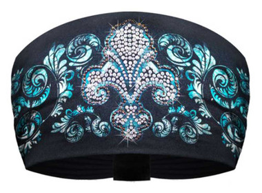 That's A Wrap Women's Blue Bling Fleur Flourish Knotty Band - Black KB1615-BLUE - Wisconsin Harley-Davidson