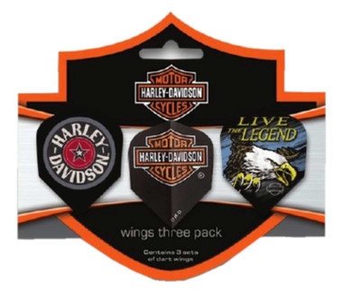 Harley-Davidson Wings Assorted Dart Pentathon Flights Pack-Pack of 9, Black 644D - Wisconsin Harley-Davidson