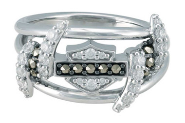 Harley-Davidson Women's Bling Barb Wire Ring, Shiny Sterling Silver HDR0525 - Wisconsin Harley-Davidson