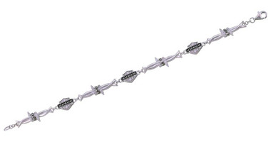 Harley-Davidson Womens Bling Barb Wire Chain Bracelet, Sterling Silver HDB0433 - Wisconsin Harley-Davidson
