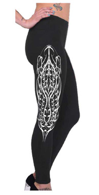 Revive Women's Embellished Tribal Full Fashion Leggings w/ Back Pockets - Black - Wisconsin Harley-Davidson