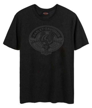 Harley-Davidson Men's Forever Tonal Short Sleeve Crew-Neck T-Shirt, Washed Black - Wisconsin Harley-Davidson