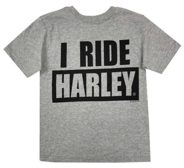 Harley-Davidson Little Boys' I Ride Harley Short Sleeve T-Shirt, Gray 1570055 - Wisconsin Harley-Davidson