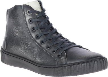 Harley-Davidson Men's Barren Black, Smoke, or Rust Leather Sneakers, D93664 - Wisconsin Harley-Davidson