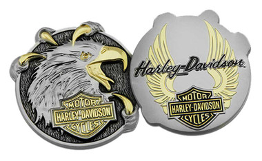 Harley-Davidson® Upright Eagle with Racing Flags & B&S Pin
