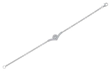 Harley-Davidson Women's Chevron Embellished B&S Chain Bracelet, Silver HDB0447 - Wisconsin Harley-Davidson