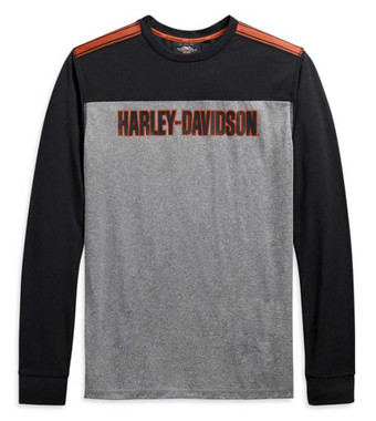 Harley-Davidson Men's Performance Micro Mesh Colorblock Shirt, Gray 99086-20VM - Wisconsin Harley-Davidson