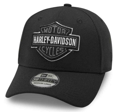 Harley-Davidson Men's Tonal B&S Logo 39THIRTY Baseball Cap, Black 99421-20VM - Wisconsin Harley-Davidson
