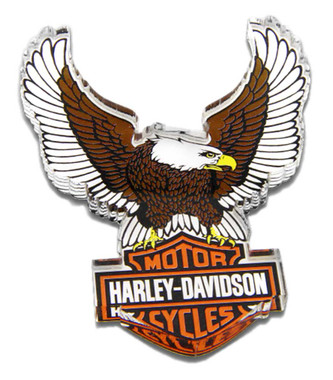 Harley-Davidson Cut-Out Up-Winged Eagle Hard Acrylic Magnet - 3.5 x 2.5 inches - Wisconsin Harley-Davidson