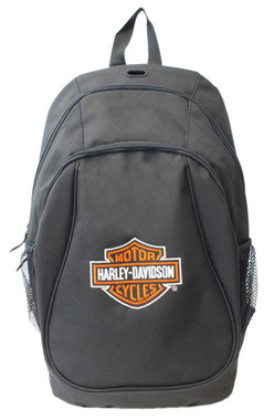Harley-Davidson Embroidered Bar & Shield Logo Backpack, Black XBP1500-BLACK - Wisconsin Harley-Davidson