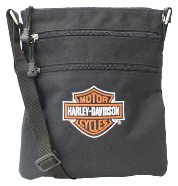 Harley-Davidson Embroidered Bar & Shield Logo Crossbody Purse w/Adjustable Strap - Wisconsin Harley-Davidson