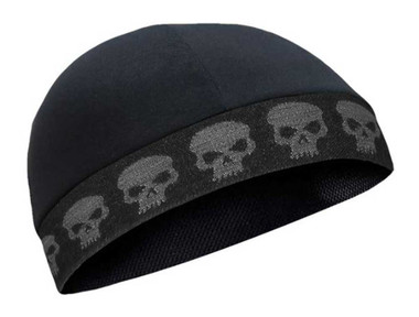 That's A Wrap Unisex Ghost Skull Performance CoolMax Cool Skull Cap - Black - Wisconsin Harley-Davidson