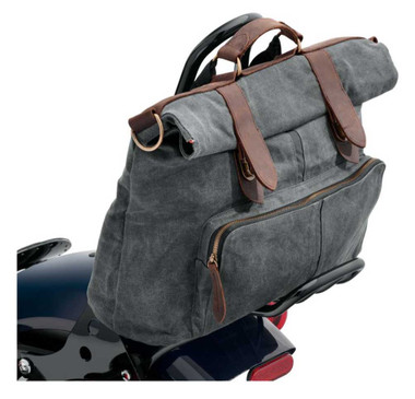 Harley-Davidson Waxed Canvas Messenger Bag, Water-Resistant - Gray 93300116 - Wisconsin Harley-Davidson