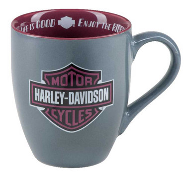 Harley-Davidson Enjoy The Ride B&S Ceramic Coffee Mug - Gray - 15 oz. HDX-98628 - Wisconsin Harley-Davidson