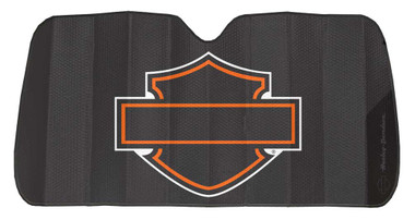 Harley-Davidson Bar & Shield Logo Accordion Auto Sunshade - Matte Black 3948W - Wisconsin Harley-Davidson