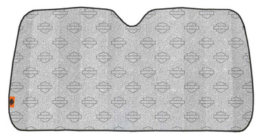 Harley-Davidson Glitter Bar & Shield Logo Accordion Auto Sunshade - Silver 3949W - Wisconsin Harley-Davidson