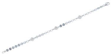 Harley-Davidson Women's Small Disc B&S Chain Sterling Silver Bracelet HDB0455 - Wisconsin Harley-Davidson