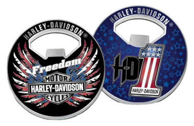 Harley-Davidson B&S Freedom Wings Metal Challenge Coin Bottle Opener, 2 in. - Wisconsin Harley-Davidson