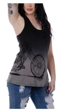 Liberty Wear Women's Turning Chrome Dip Dyed Sleeveless Tank Top - Black - Wisconsin Harley-Davidson