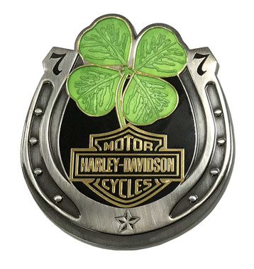 Harley-Davidson Lucky Horseshoe Heavy-Duty Metal Magnet, 3 in. Antique Silver - Wisconsin Harley-Davidson